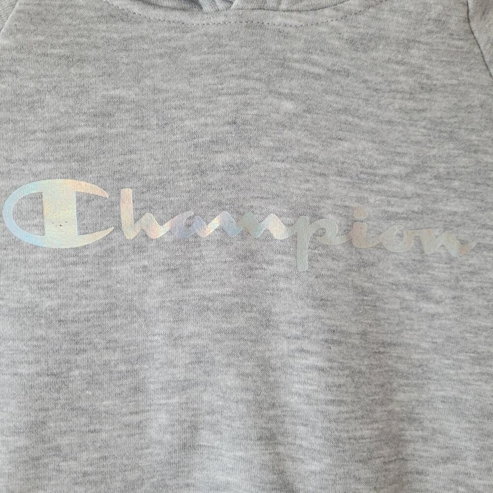 Champion Girl's Gray Hoodie With Iridescent Logo Size 6 NWT Activewear - - Picture 2 of 5
